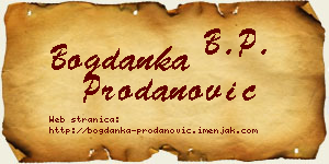 Bogdanka Prodanović vizit kartica